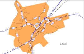 Prognose der Verkehrsstärken 2030 im Kernstadtbereich Erbach